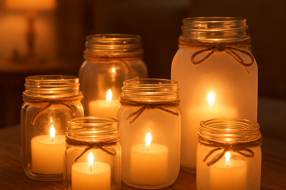 Upcycle Old Mason Jars into Chic Candle Holders illustration