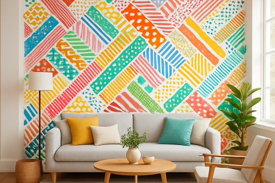 DIY Washi Tape Accent Walls for a Pop of Color illustration