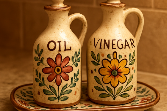 Unique Ceramic Oil and Vinegar Bottles illustration
