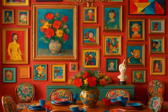 Add a Gallery Wall Filled with Eclectic Art illustration