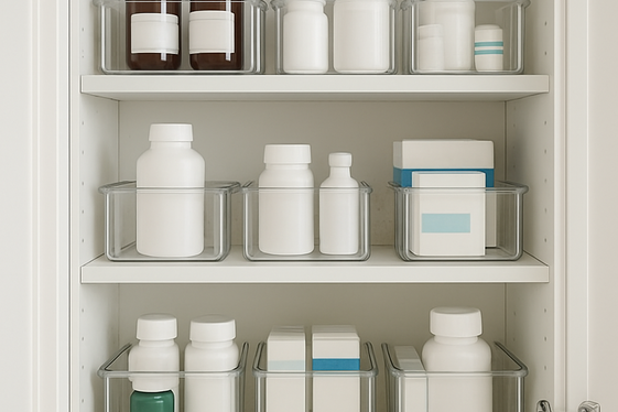 Use Clear Storage Bins to Group Similar Items illustration
