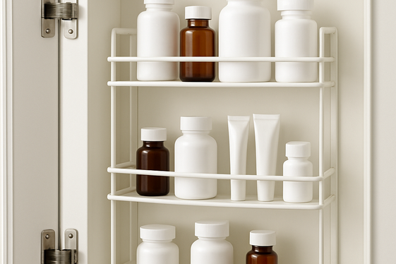 Mount Tiered Shelving Inside Your Cabinet Door illustration