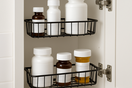 Repurpose Spice Racks for Medicine Storage illustration