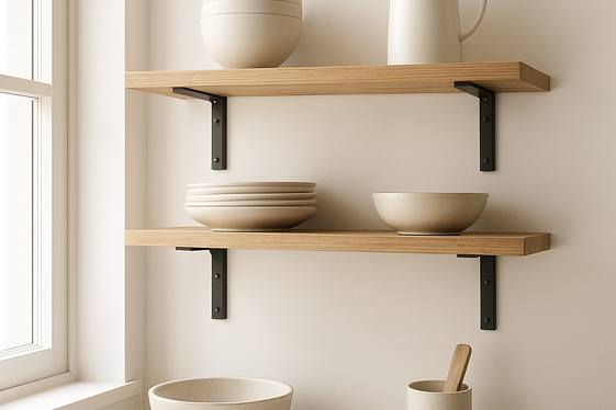 Floating Shelves with Minimalist Brackets illustration