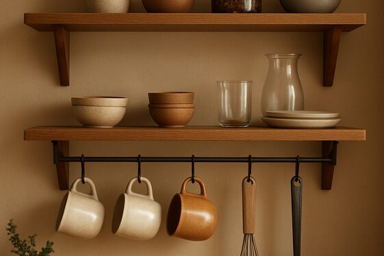 Adding Hooks Beneath Shelves for Extra Storage illustration
