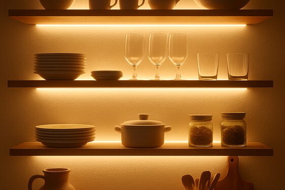 Lighting Up Open Shelves with LED Strips illustration
