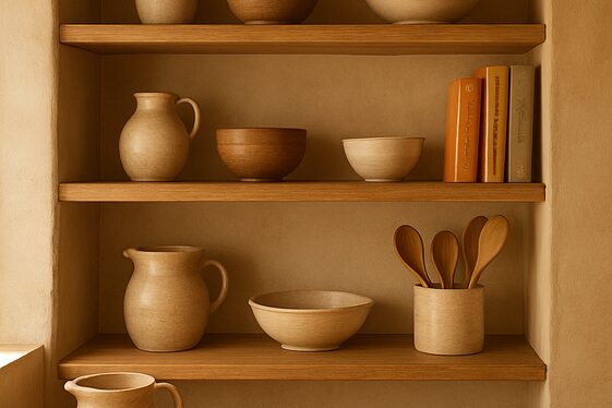 Warm Wooden Shelves for Cozy Feel illustration