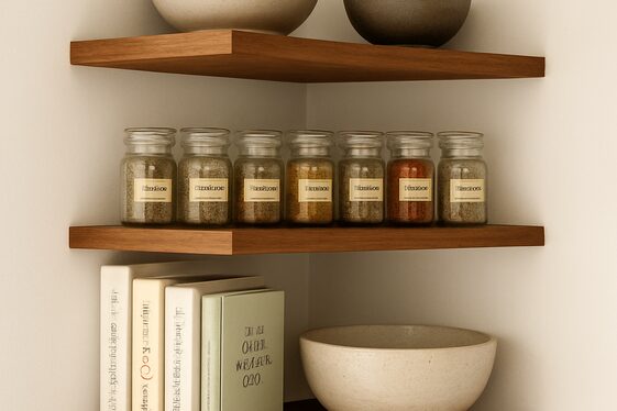 Corner Open Shelves to Maximize Space illustration