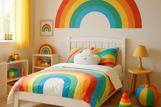 Decorating Kids’ Rooms with Cheerful Rainbows illustration