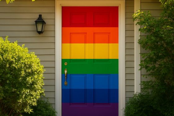 Colorful Doors: A Surprising Rainbow Entrance illustration