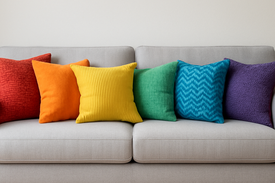 Multicolored Throw Pillows to Mix & Match illustration