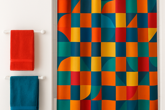 Update Your Shower Curtain to a Bold Pattern illustration