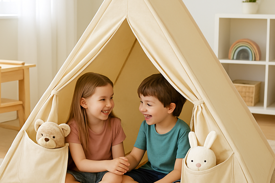 Foldable Play Tents with Built-in Storage Pockets illustration