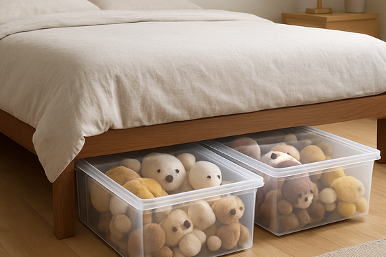 Under-Bed Storage Bins with Dividers illustration