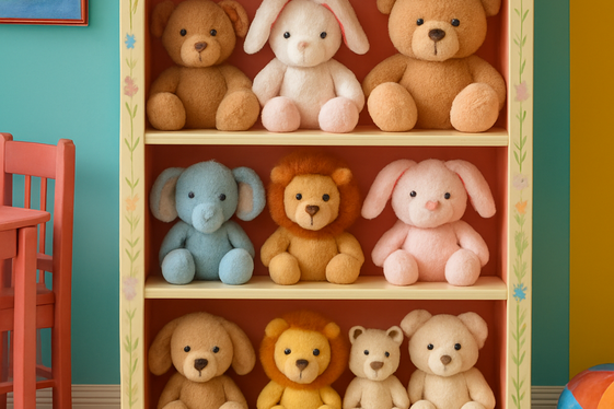 Repurposed Bookshelves as Toy Display Units illustration