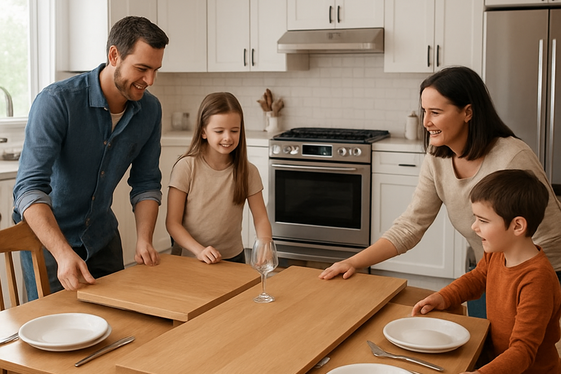 Extendable Tables for Flexible Family Gatherings illustration