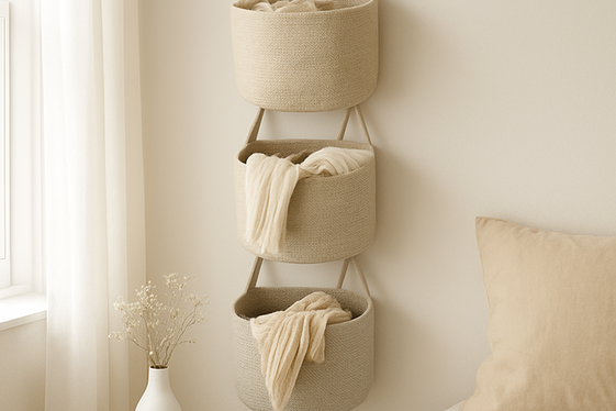 Hang Fabric Baskets for Light Storage illustration
