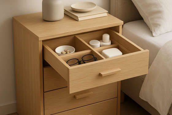 Use Bedside Tables with Multiple Drawers illustration
