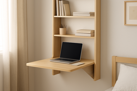 Install a Wall-Mounted Desk with Shelving illustration