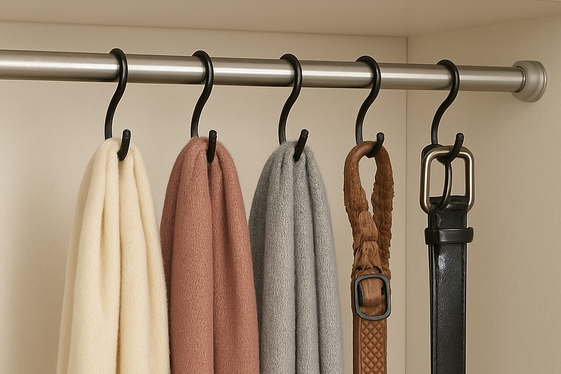 Try a Tension Rod for Hanging Scarves or Belts illustration