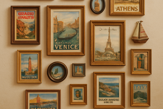 Showcase Travel Souvenirs as Wall Decor illustration