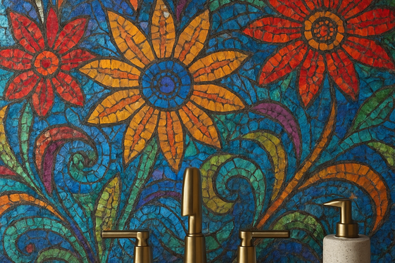 Display Artistic Tiles as a Wall Feature illustration