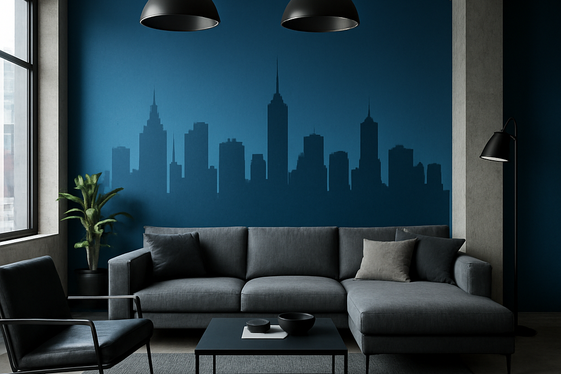 Skyline Blue: Urban-Inspired Midtone Blue illustration