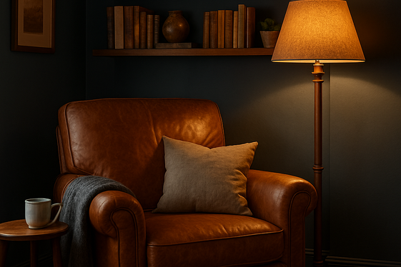 Cozy Cove: Slate Blue for Warm and Inviting Corners illustration