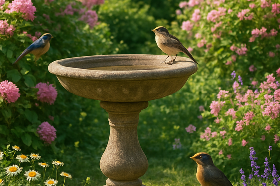 Place a Birdbath to Invite Feathered Friends illustration