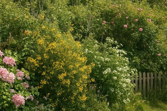 Create a Wild, Untidy Hedge Border illustration