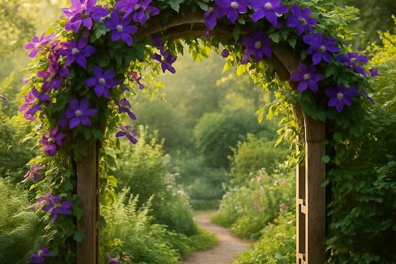 Use Climbing Clematis to Frame Garden Entrances illustration