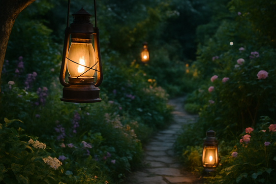 Install Vintage Lanterns for Warm Garden Lighting illustration