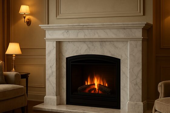 Luxury Electric Fireplaces with Marble Surrounds illustration