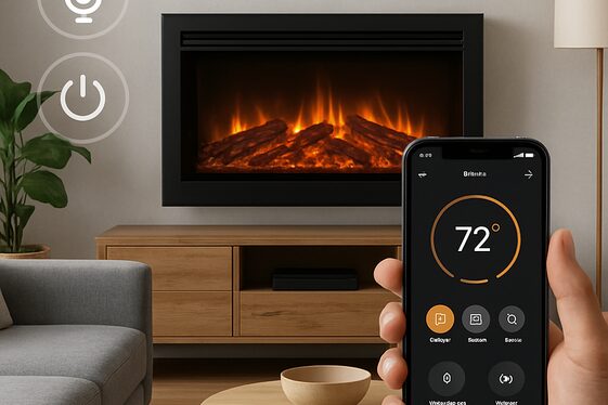 Smart Electric Fireplaces with App Integration illustration