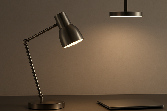 Add Statement Lighting with Stylish Desk Lamps or Pendants illustration