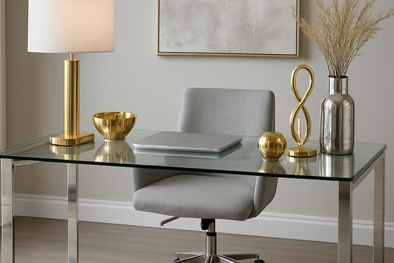 Use Glass or Metallic Accents to Enhance the Luxe Feel illustration