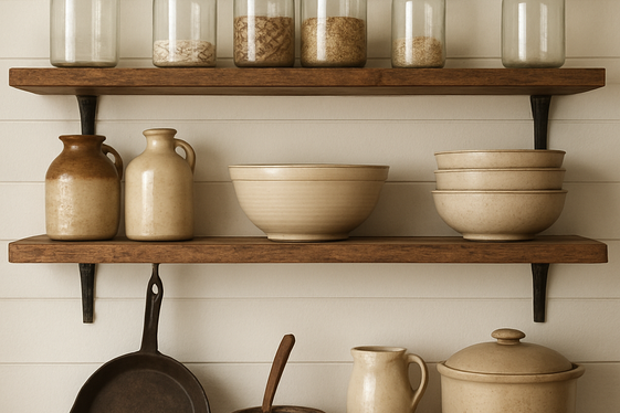 Open Shelving to Showcase Rustic Decor illustration