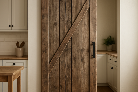 Rustic Barn Doors as Kitchen Dividers illustration