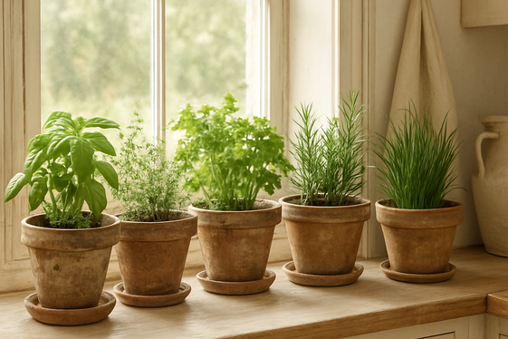 Add Greenery with Potted Herbs illustration