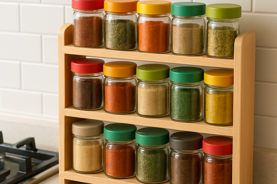 Store Spices in a Tiered Rack illustration