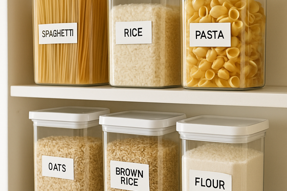 Use Clear Containers for Dry Goods Storage illustration