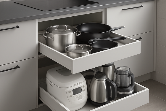 Install Pull-Out Drawers in Lower Cabinets illustration