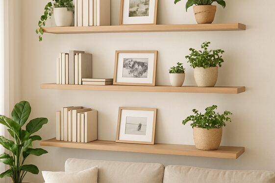 Use Floating Shelves as Decorative Storage illustration