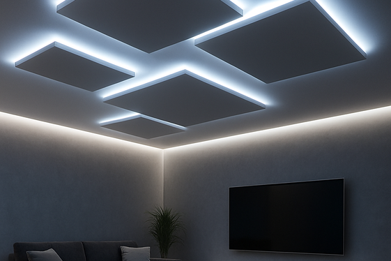 Floating Ceiling Panels with LED Edges illustration
