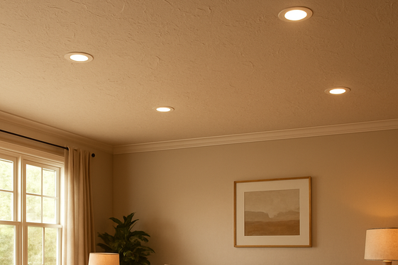 Textured Plaster with Recessed Lighting illustration