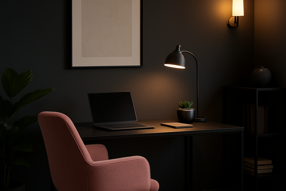 Deep Charcoal with Blush Pink Highlights illustration
