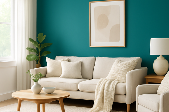 Vibrant Teal Mixed with Light Neutrals illustration
