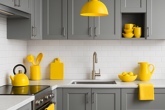 Cool Grays with Pops of Yellow illustration