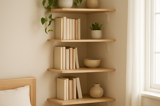 Utilize Corner Shelves and Furniture illustration