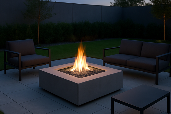 Modern Minimalist Fire Pit with Clean Lines illustration